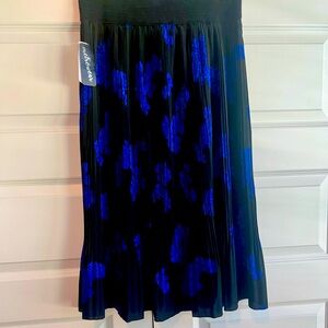Black and blue floral flared skirt. New with tags.